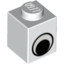Brick 1X1 Dec.Eyes White/Black