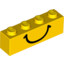 Brick 1X4 Dec Mouth Yellow/Bla