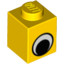 Brick 1X1 Dec Eye Yellow/Black